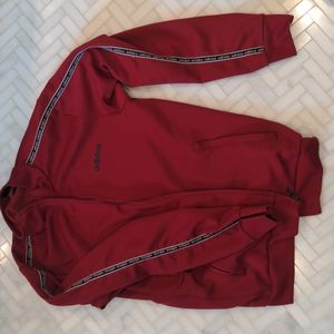 Red Adidas zip jacket
